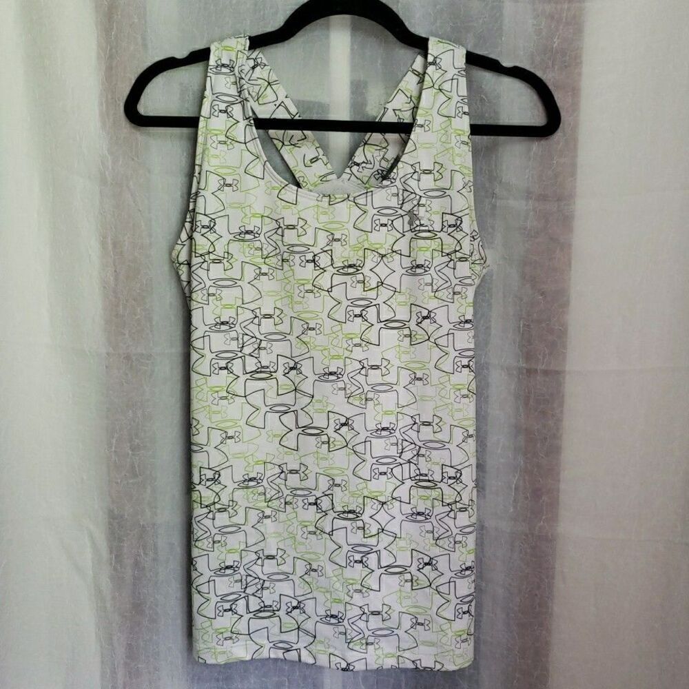Under Armour Heat Wear Tank Top White Logo Racerback Active Size UNK See Pics